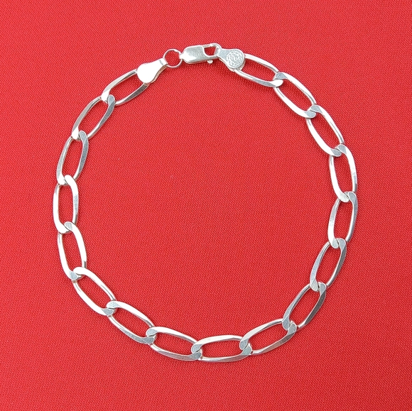 Fine Sterling Silver 925 Bracelet ‎ Chain Fashion Mens Jewelry